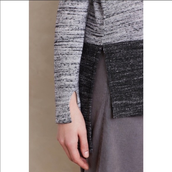 ANTHROPOLOGIE Blocked Heathered Pullover Top New - Picture 3 of 8